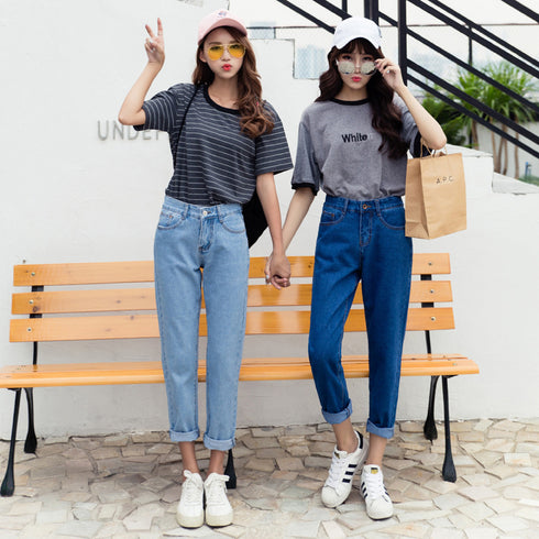 High waist slimming harem jeans women - ROUTINE FASHION
